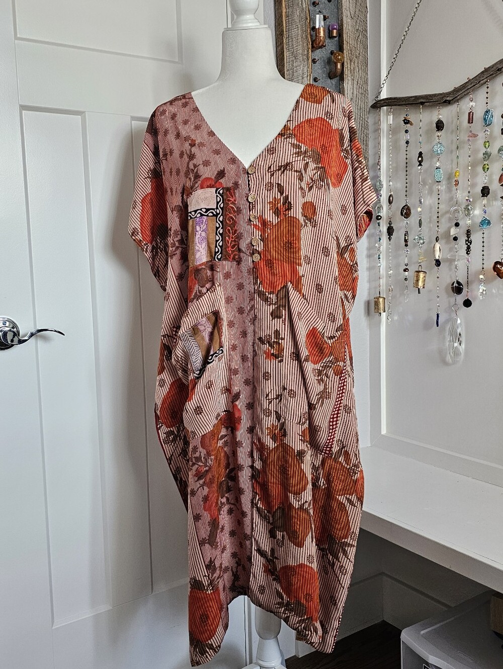 Kantha Bae Silk Crepe Duality Split Midi Muu KB06